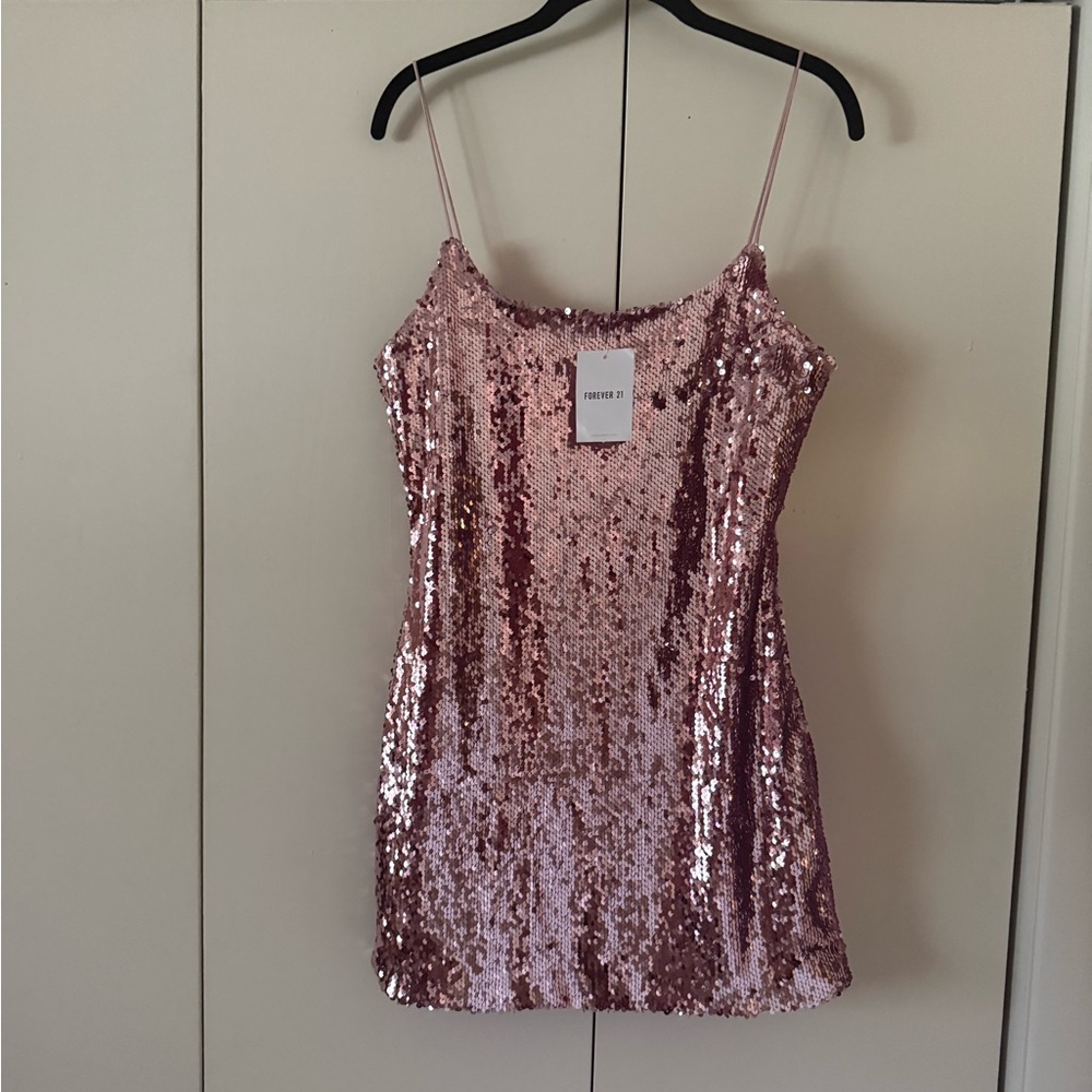 NYE Pink Sequin Mini Dress small